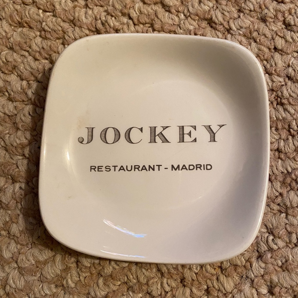 Jockey Restaurant Madrid Spain Vintage Ash Tray 4 Star Restaurant